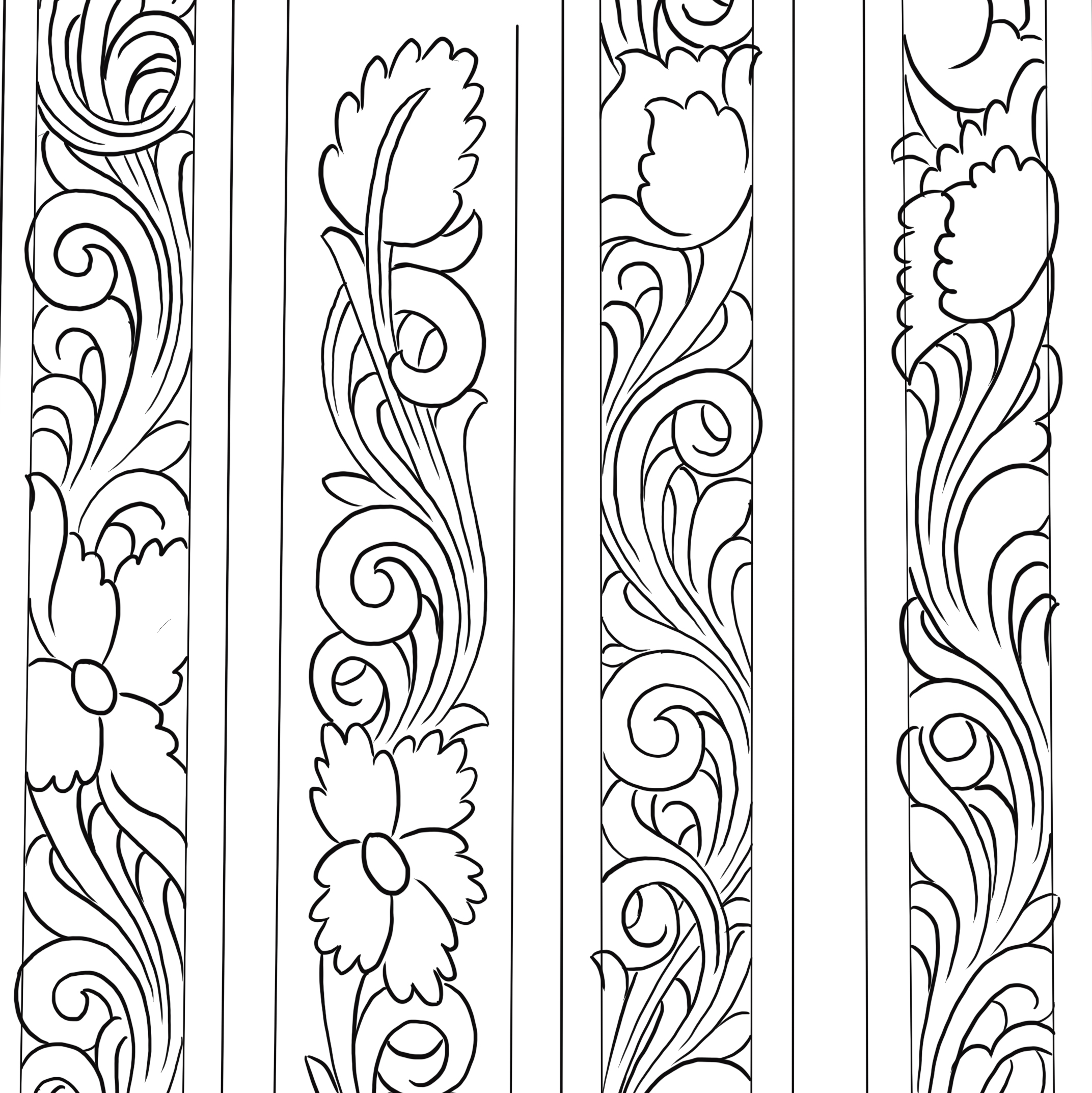 Belt Carving Patterns / Free Printable Leather Tooling Patterns Belt
